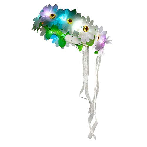 Party Kids Hair Garland Wreath Hair Flashing Flower Light Headbands Gifts Favors